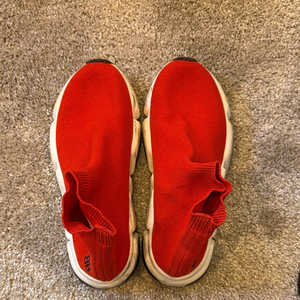 Balenciaga Kids Red Slip-On Sock Sneakers
